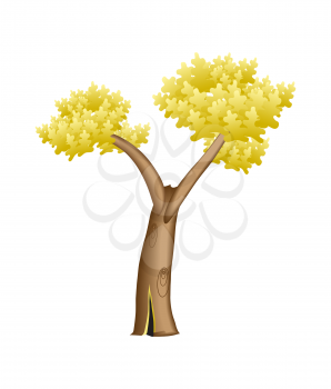 Letter in the form of tree vector