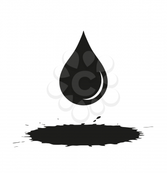 vector illustraton with oil drop and black spill