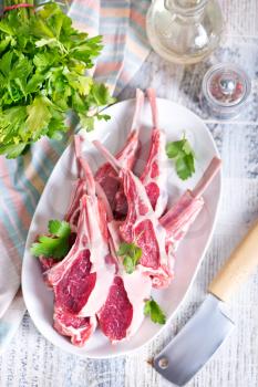 raw meat with spice and herb on a table
