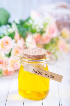 rose oil for spa and bath in the bottle