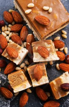 sweet scherbet with almond and cedar nuts