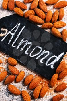 almond on a table, helthy food, stock photo