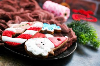 color christmas cookies, ginger cookies, stock photo