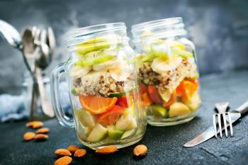 fresh vitamin salad, healthy food with fresh ingredients
