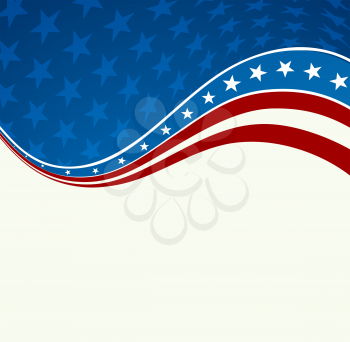 Patriotic wave background. USA flag. Independence Day banner