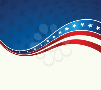 Patriotic wave background. USA flag. Independence Day banner