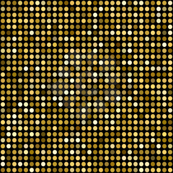 Vector illustration golden mosaic background. Round shape
