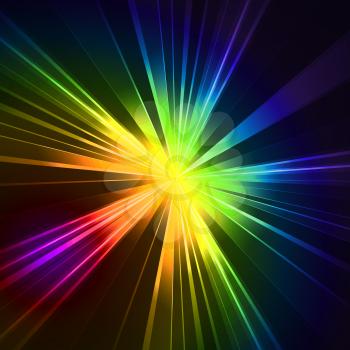 Abstract flash star light. Colorful exploding . Vector illustration.