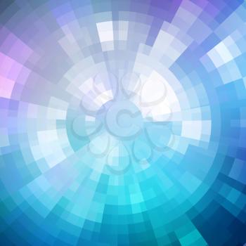 Abstract background made of shiny mosaic pattern. Disco style.  For design party flyer, leaflet and nightclub poster. Blue color