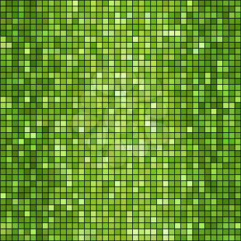 Vector illustration  green mosaic background. Square shape
