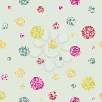 Vector Abstract retro  seamless with circle. Dot pattern