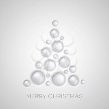 Vector Simple Christmas tree with white balls