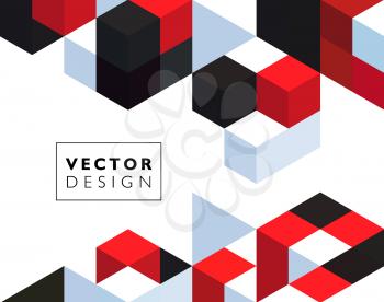 Abstract background with red and black color cubes for design brochure, website, flyer. EPS10