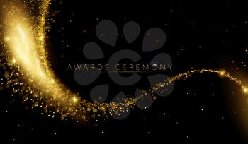 Awarding the nomination ceremony luxury background with golden glitter sparkles. Annual award Vector design