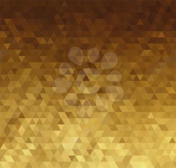 Vector Abstract geometricbackground with golden triangle pattern . CMYK color. No transparent, no gradient