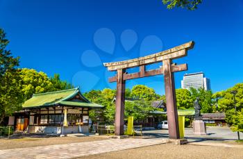 Gate of Hokoku Shrine in Osaka, Japan