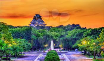 View of Osaka Castle Park in Osaka, Japan