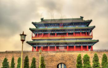 Zhengyangmen or Qianmen Gate in Beijing, China