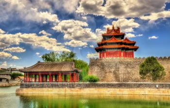 Watch Tower of the Forbidden City in Beijing, China