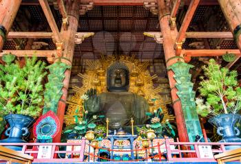 Daibutsu, Giant Buddha statue in Todai-ji temple - Nara, Japan