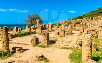 Ruins of Tipasa, a Roman colonia in Mauretania Caesariensis. Algeria, North Africa