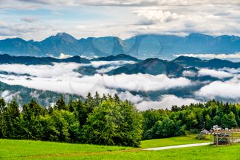 Landscape of the Julian Alps in Slovenia, Europe