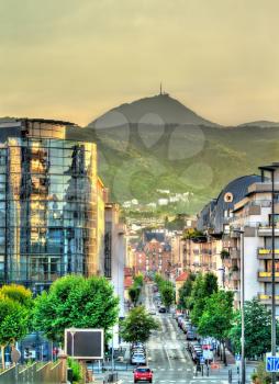 View of Puy de Dome volcano from Clermont-Ferrand city in France