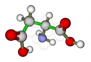 Amino acid aspartic acid molecule
