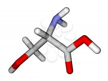 Amino acid serine 3D molecular model