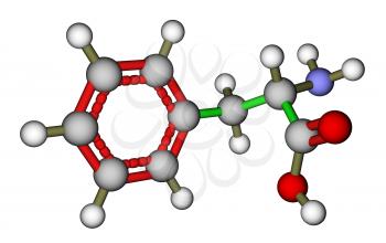 Essential amino acid phenylalanine 3D molecular structure