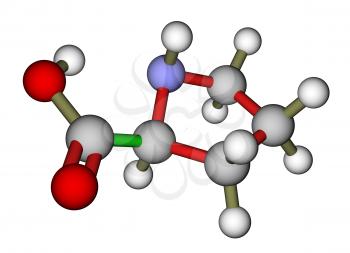 Amino acid proline molecular structure