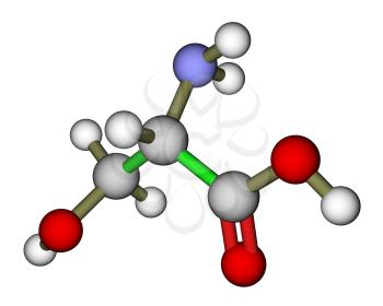 Amino acid serine molecular structure