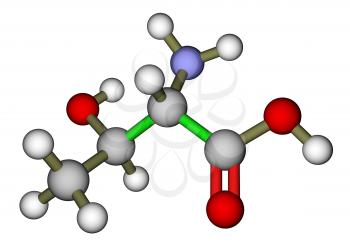 Essential amino acid threonine molecular structure