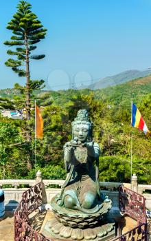 Buddhist statues at Ngong Ping, on the way to Tian Tan Buddha. Lantau Island in Hong Kong