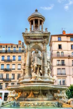 Fountain at Place des Jacobins in Lyon - Auvergne-Rhone-Alpes, France