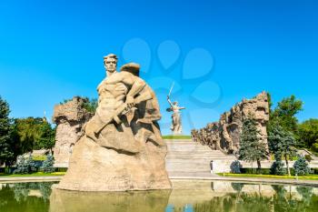 Stand to the death, a sculpture on the Mamayev Kurgan Complex in Volgograd devoted to the Stalingrad Battle. Russia