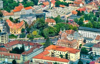 Aerial view of Brasov in Transylvania, Romania