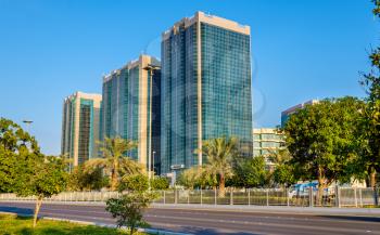 Buildings on Corniche Road in Abu Dhabi, UAE