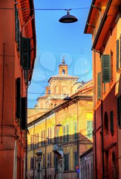 Street in the historic centre of Ferrara - Italy