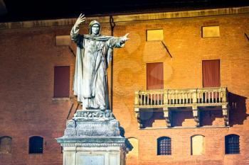 Monument to Girolamo Savonarola in Ferrara - Italy