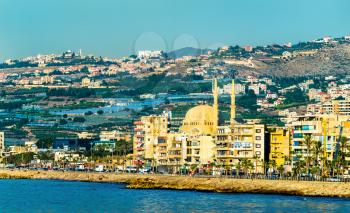 Seaside of Sidon or Saida town in Lebanon