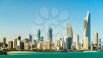 Panorama of Kuwait City in the Persian Gulf. The capital of Kuwait