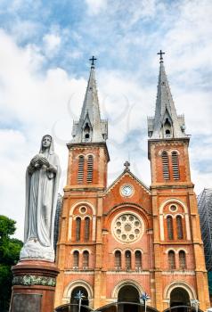 Cathedral Basilica of Our Lady of The Immaculate Conception in Ho Chi Minh City, Vietnam