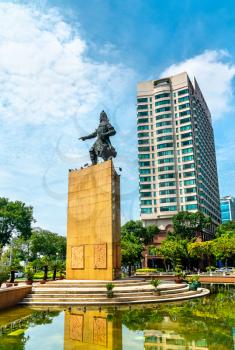 Tran Hung Dao statue on Me Linh Square in Ho Chi Minh City, Vietnam