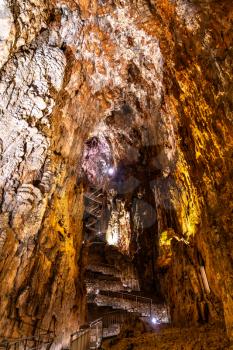 Interior of Grotta Gigante in Italy, one of the world's largest show caves