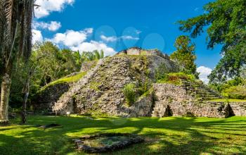 Ruins of the ancient Mayan city of Kohunlich in Quintana Roo, Mexico