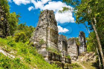 Ancient Mayan ruins at Tikal. UNESCO world heritage in Guatemala