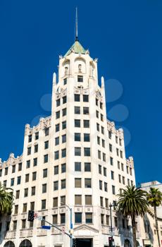Hollywood First National Bank Building, a historic tower in Downtown Los Angeles - California, United States