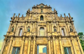 Ruins of St. Paul's, one of landmarks of the Historic Centre of Macau. China