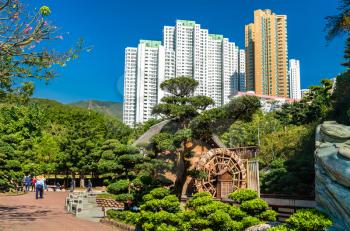 Watermill in Nan Lian Garden, a Chinese Classical Garden in Hong Kong, China